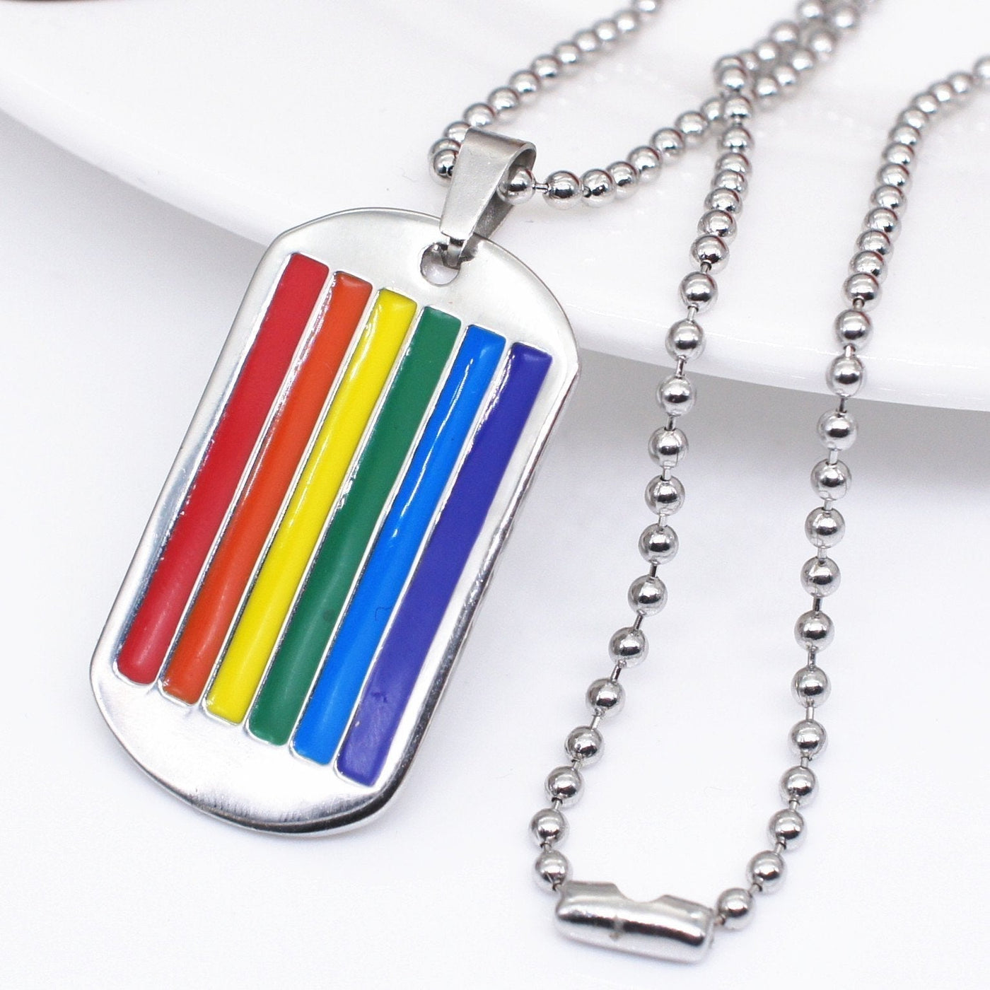 Pride Flag Dog Tags Necklace