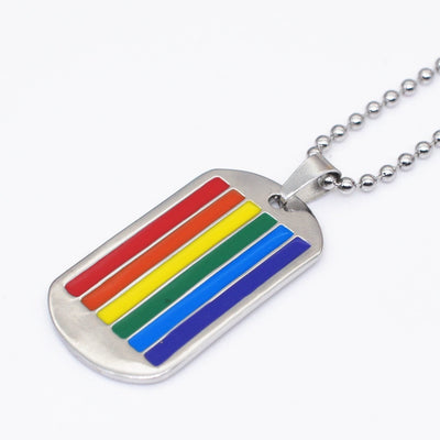 Pride Flag Dog Tags Necklace