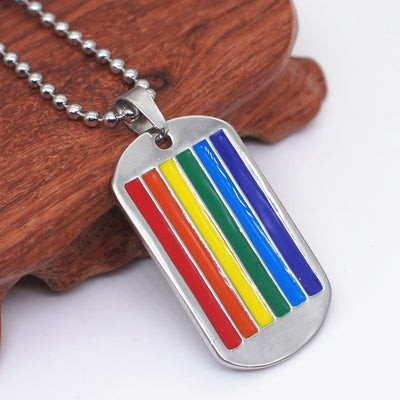 Pride Flag Dog Tags Necklace