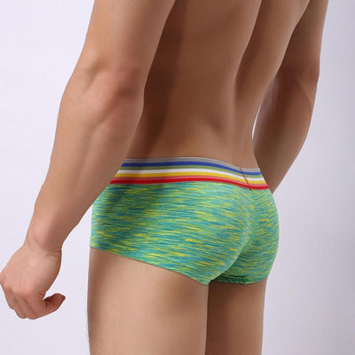 Rainbow Band Mesh Square Cut Boxer Briefs