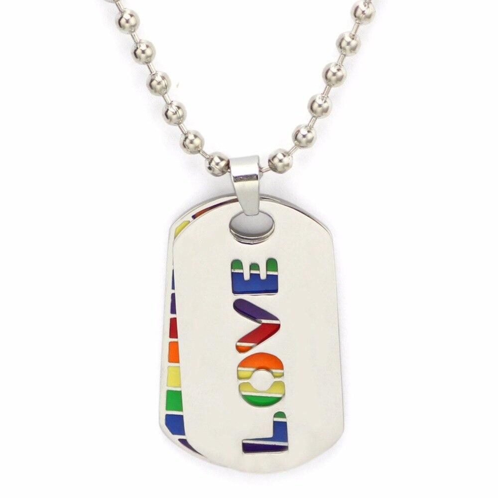 Rainbow Love Dog Tags