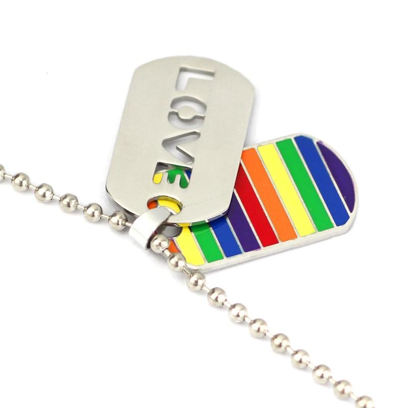 Rainbow Love Dog Tags