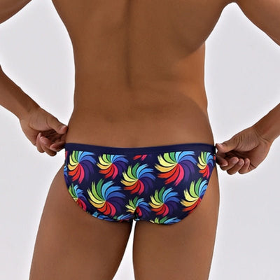 Rainbow Peacock Skinny Swim Briefs