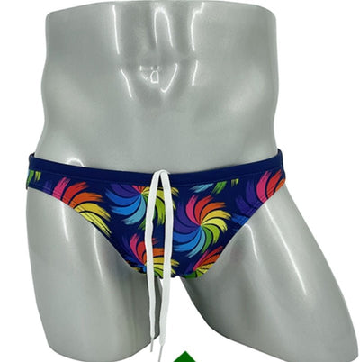 Rainbow Peacock Skinny Swim Briefs