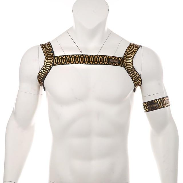 Roman Metallic Chest Harness + Armband