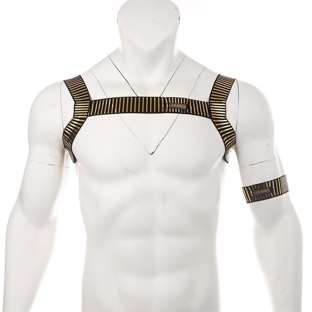 Roman Metallic Chest Harness + Armband