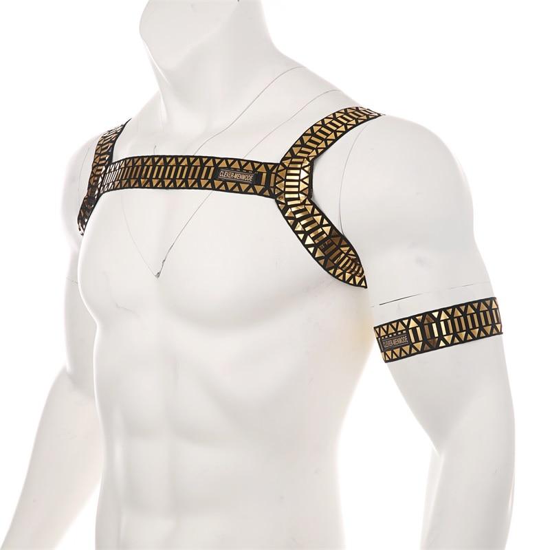 Roman Metallic Chest Harness + Armband