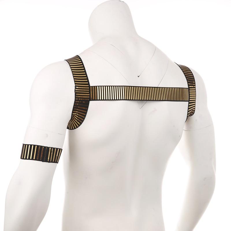 Roman Metallic Chest Harness + Armband