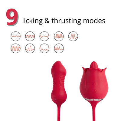 Rose Tongue Vibrator With Thrusting Egg