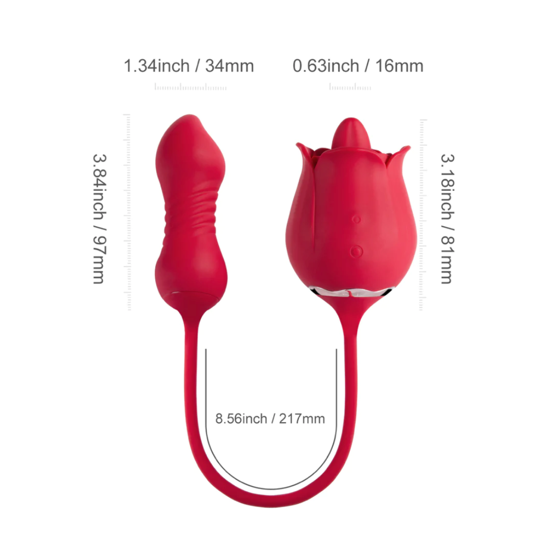 Rose Tongue Vibrator With Thrusting Egg  versaley