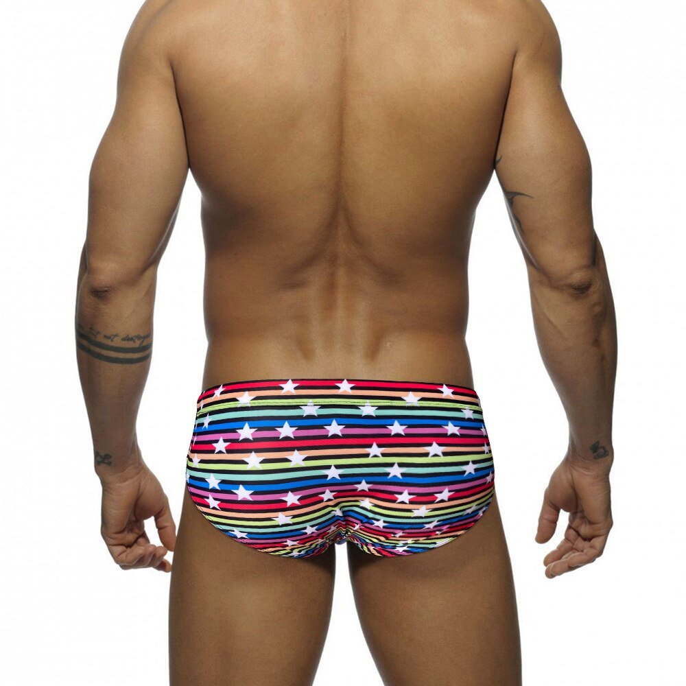 Silver Stud Rainbow Swim Briefs