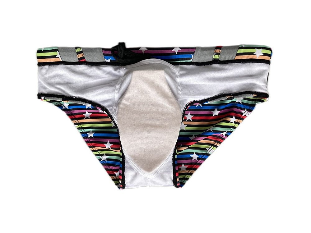 Silver Stud Rainbow Swim Briefs