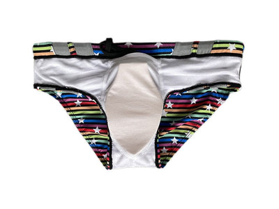 Silver Stud Rainbow Swim Briefs