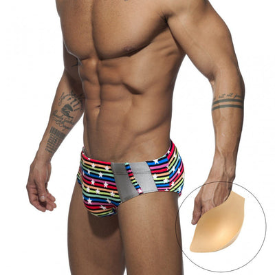 Silver Stud Rainbow Swim Briefs