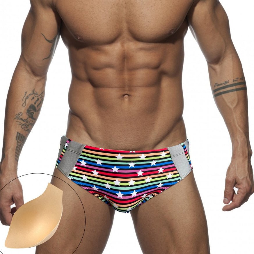 Silver Stud Rainbow Swim Briefs - Oh My Underwear
