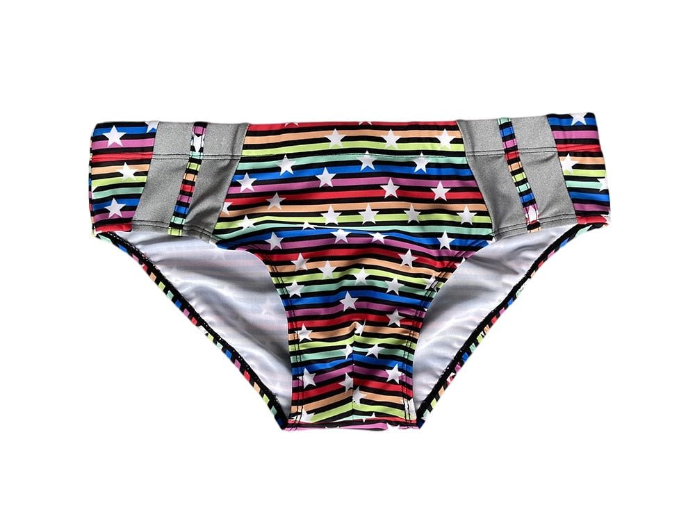 Silver Stud Rainbow Swim Briefs