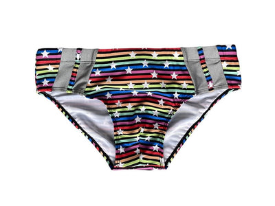 Silver Stud Rainbow Swim Briefs