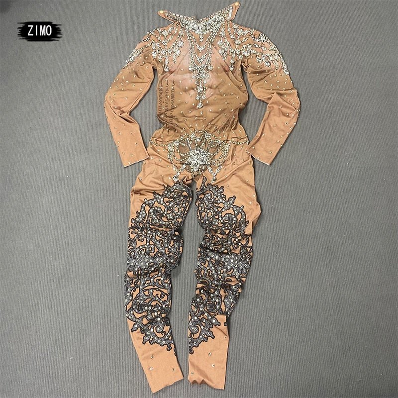 Skintight Bejeweled Bodysuit