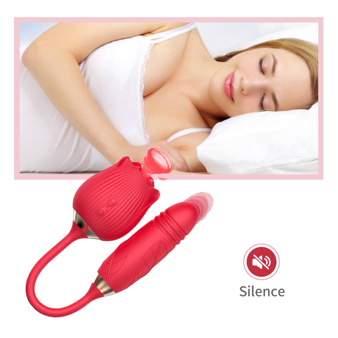 rose toy with extendo Thrusting Rose Toy With Dildo | 3 In 1 Sex Toy main image 1